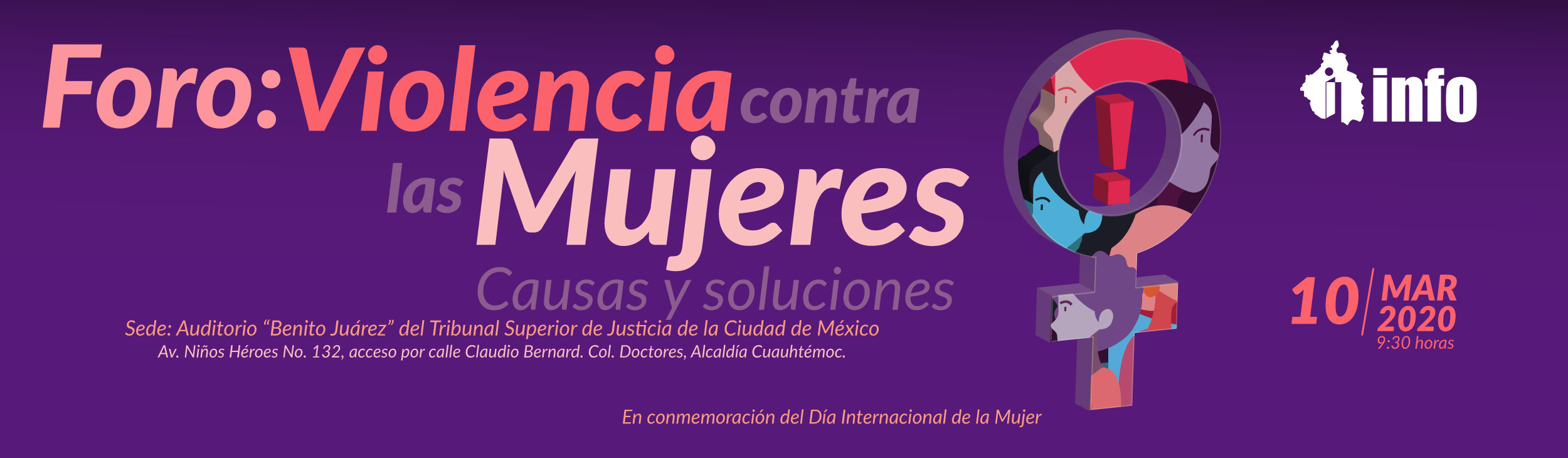 Banner Micrositio - Foro: Violencia Contra las Mujeres Causas y Soluciones